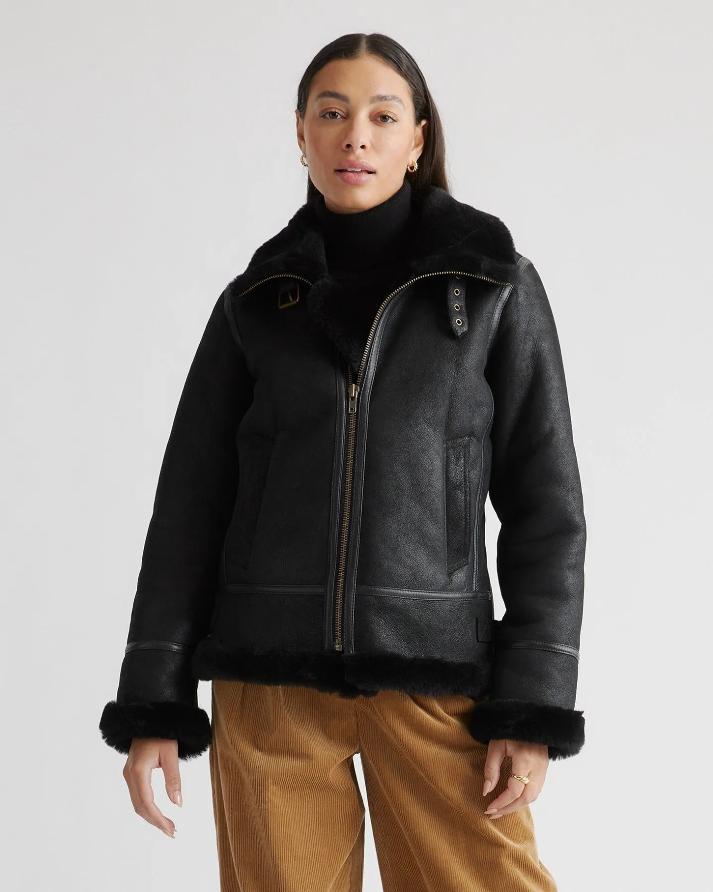 100% Shearling Bomber Jacket