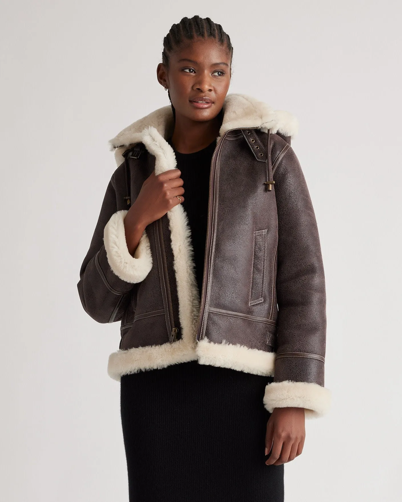100% Shearling Bomber Jacket