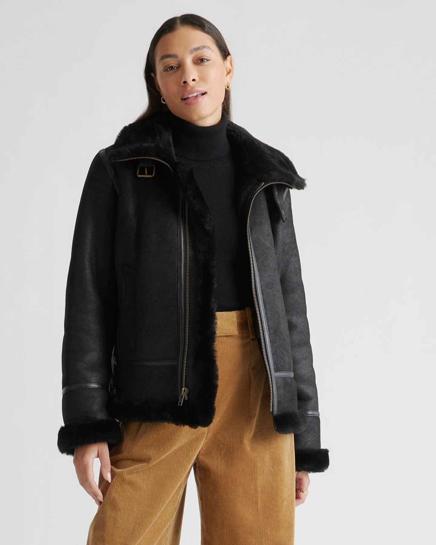 100% Shearling Bomber Jacket