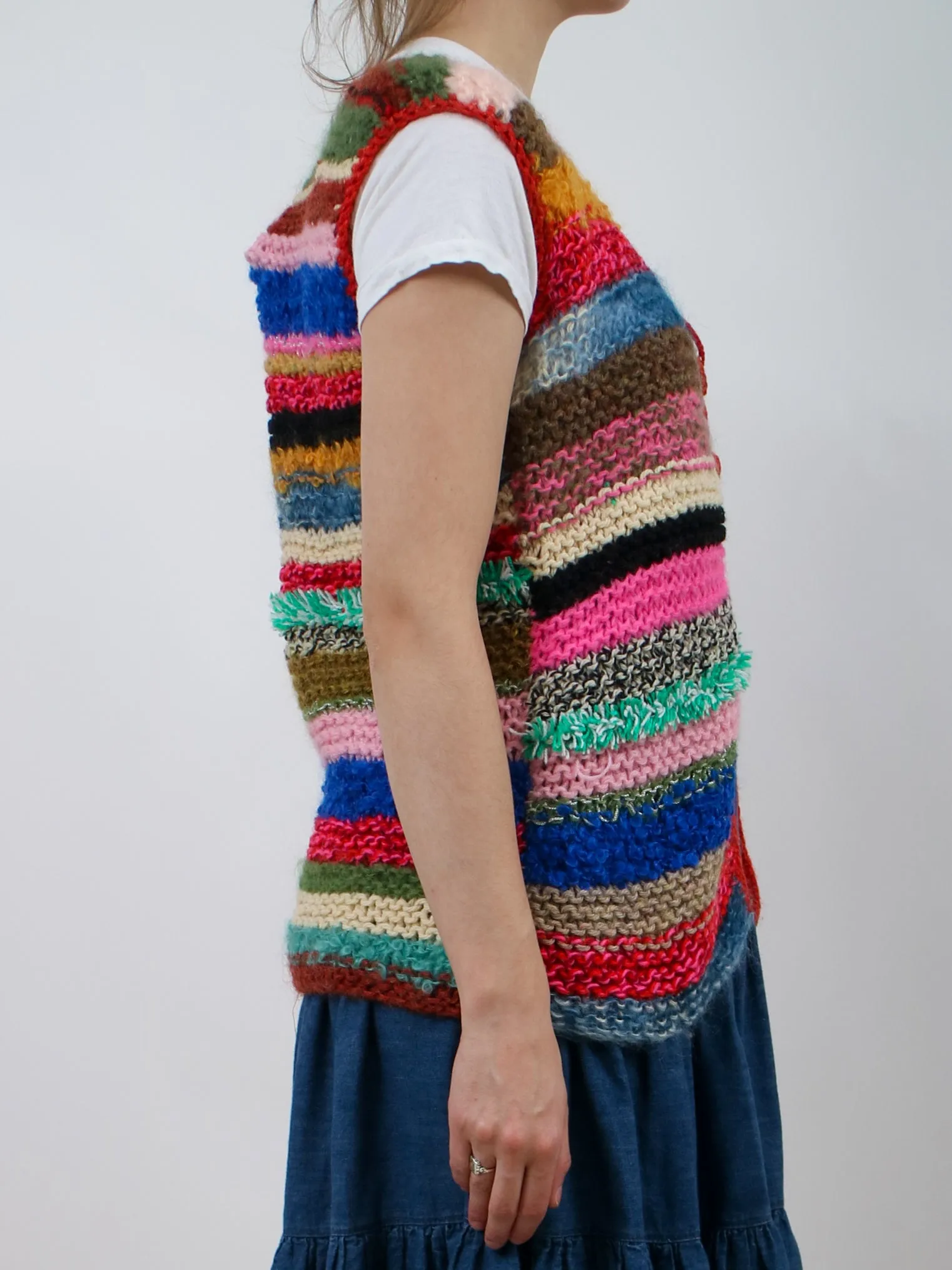 1970s Italian Made Knit Rainbow Vest