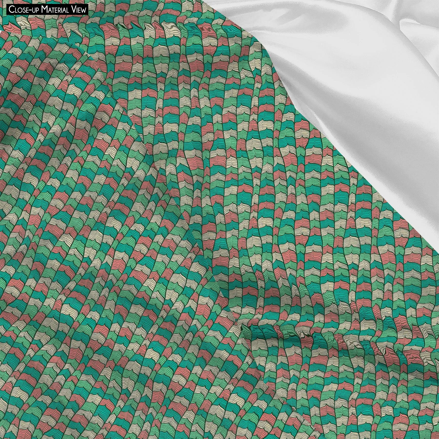 Abstract Waves Printed Wraparound Infinity Loop Scarf | Girls & Women | Soft Poly Fabric