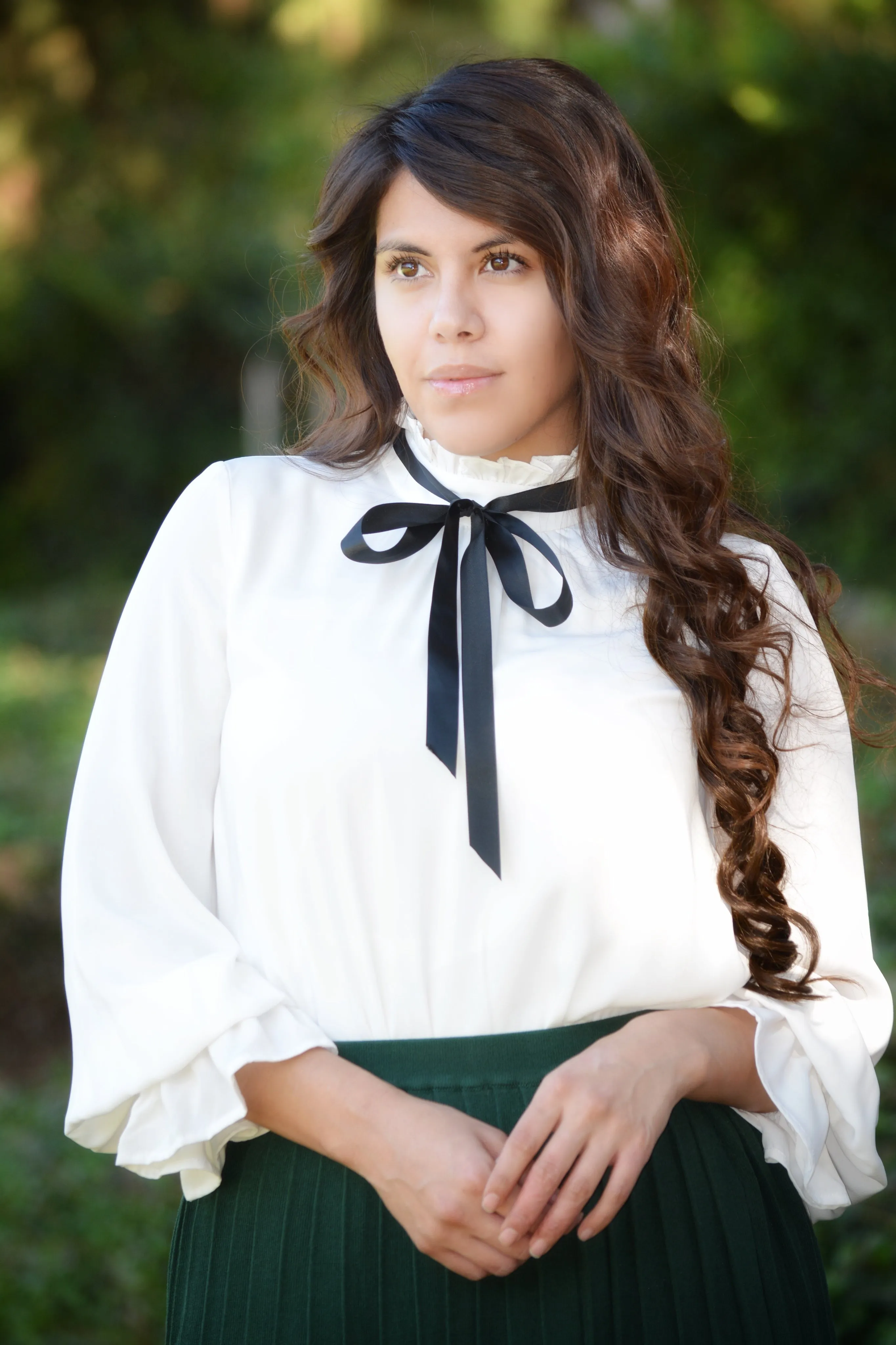 Alexandria White Bow Top