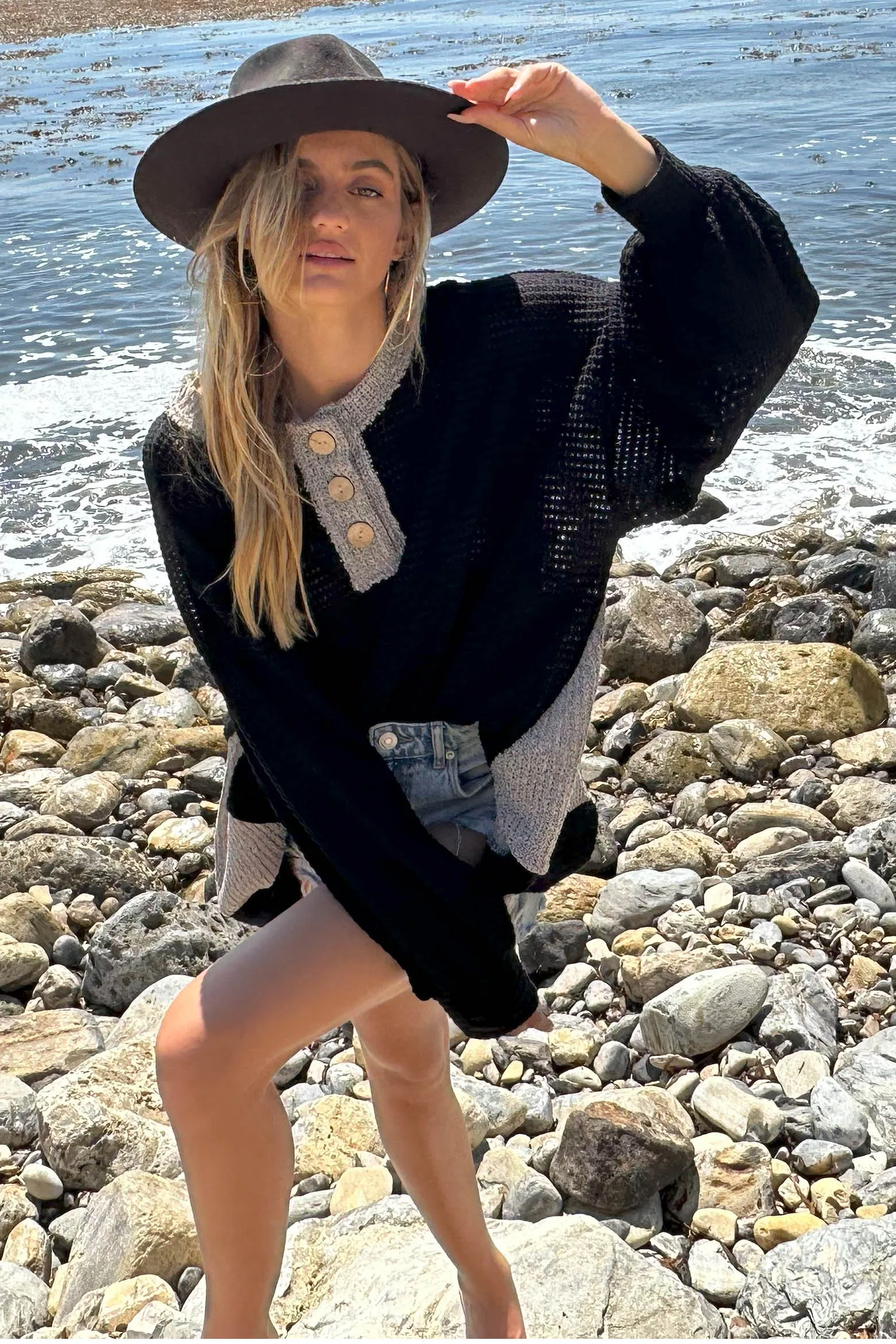 Alina Oversized Block Knit