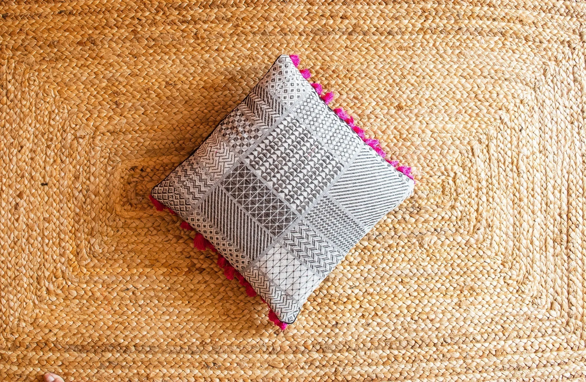 Black Detailed Cushion Cover