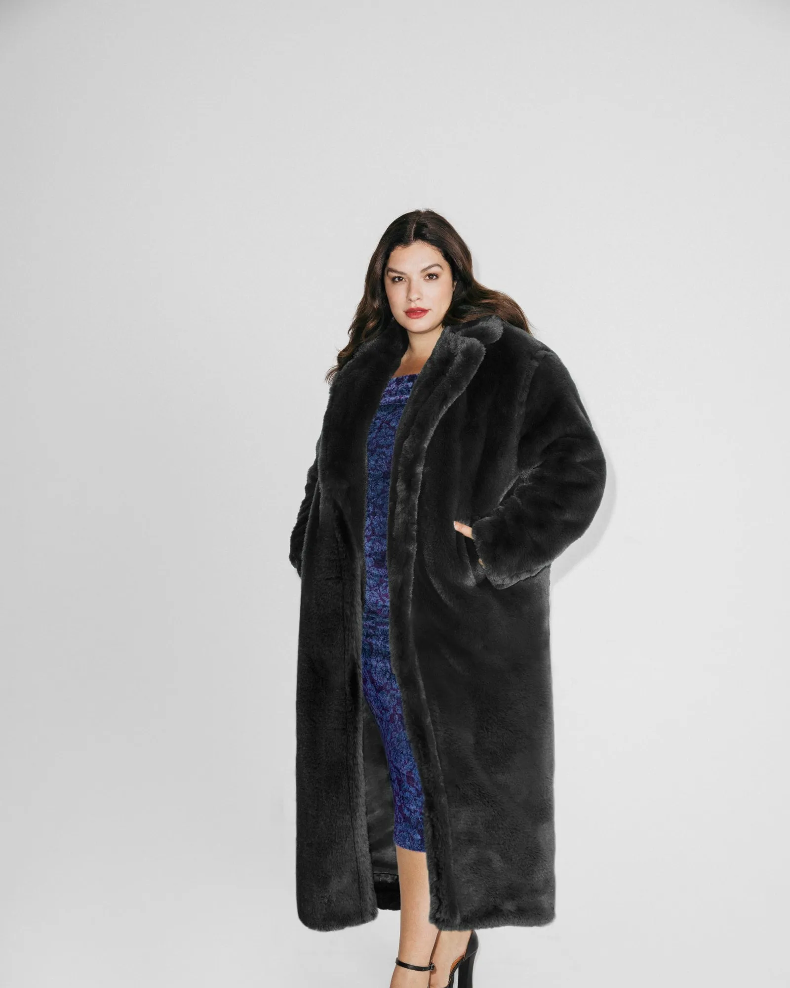 Black Long Faux Fur Teddy Coat | Black