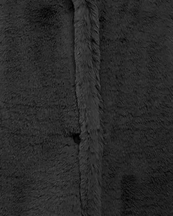 Black Long Faux Fur Teddy Coat | Black