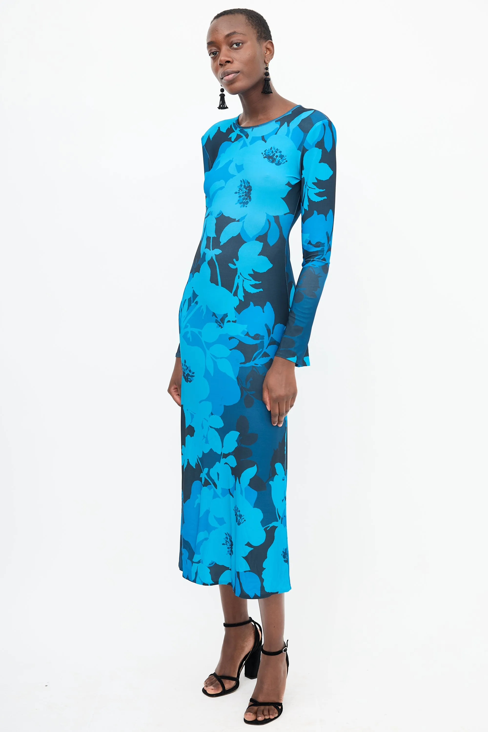 Blue Floral  Dress