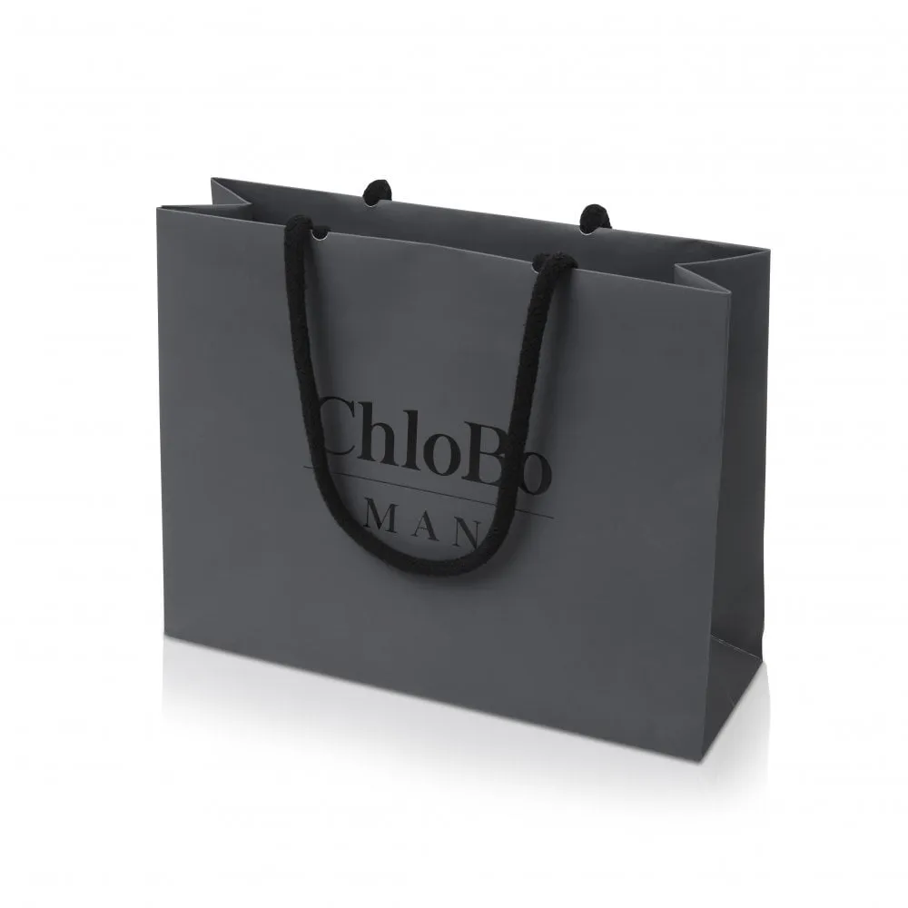 CHLOBO Men's Black Lava Bracelet