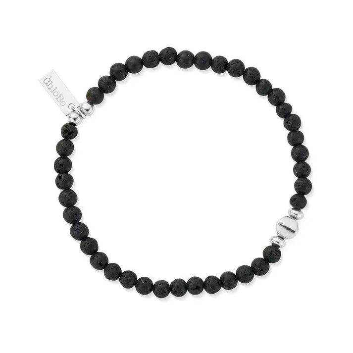 CHLOBO Men's Black Lava Bracelet