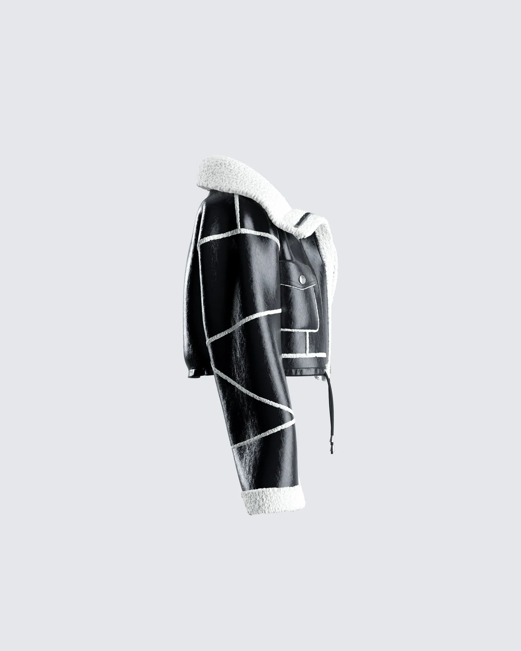 Coralie Black Sherpa Bonded Jacket