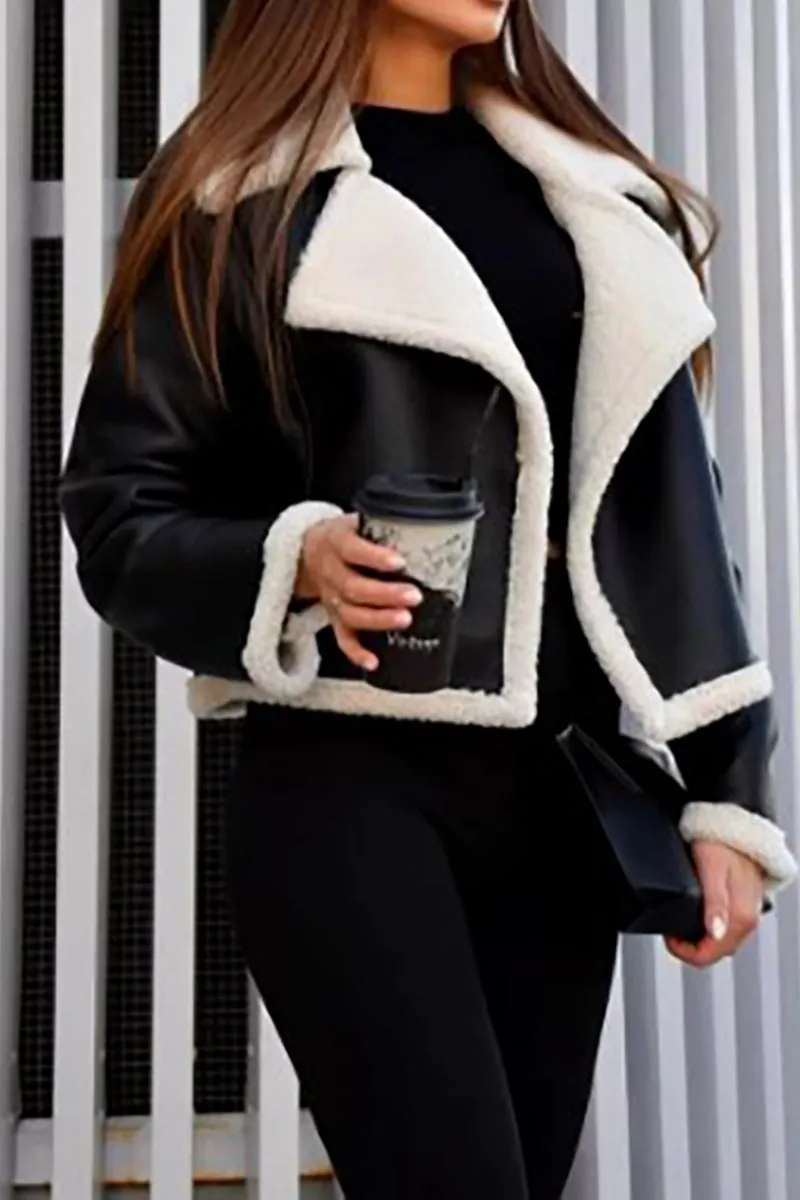 Faux Leather Shearling Jacket