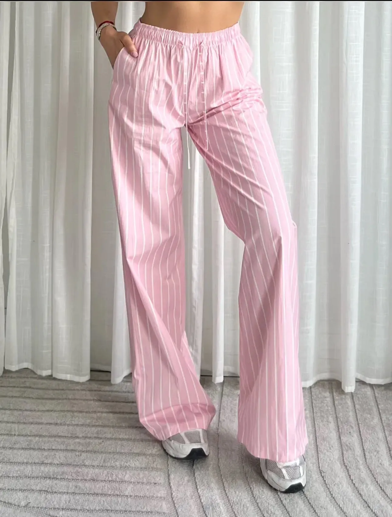 Fran pink Stripe Trousers