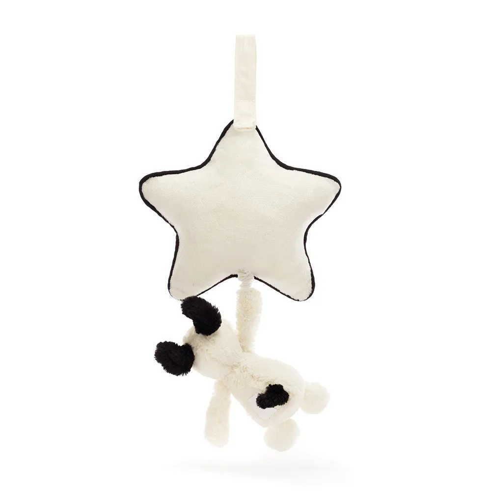 Jellycat Musical Pull Black & Cream Puppy