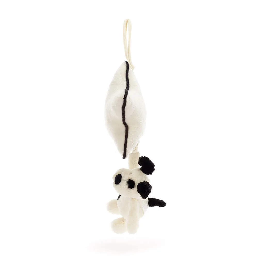 Jellycat Musical Pull Black & Cream Puppy