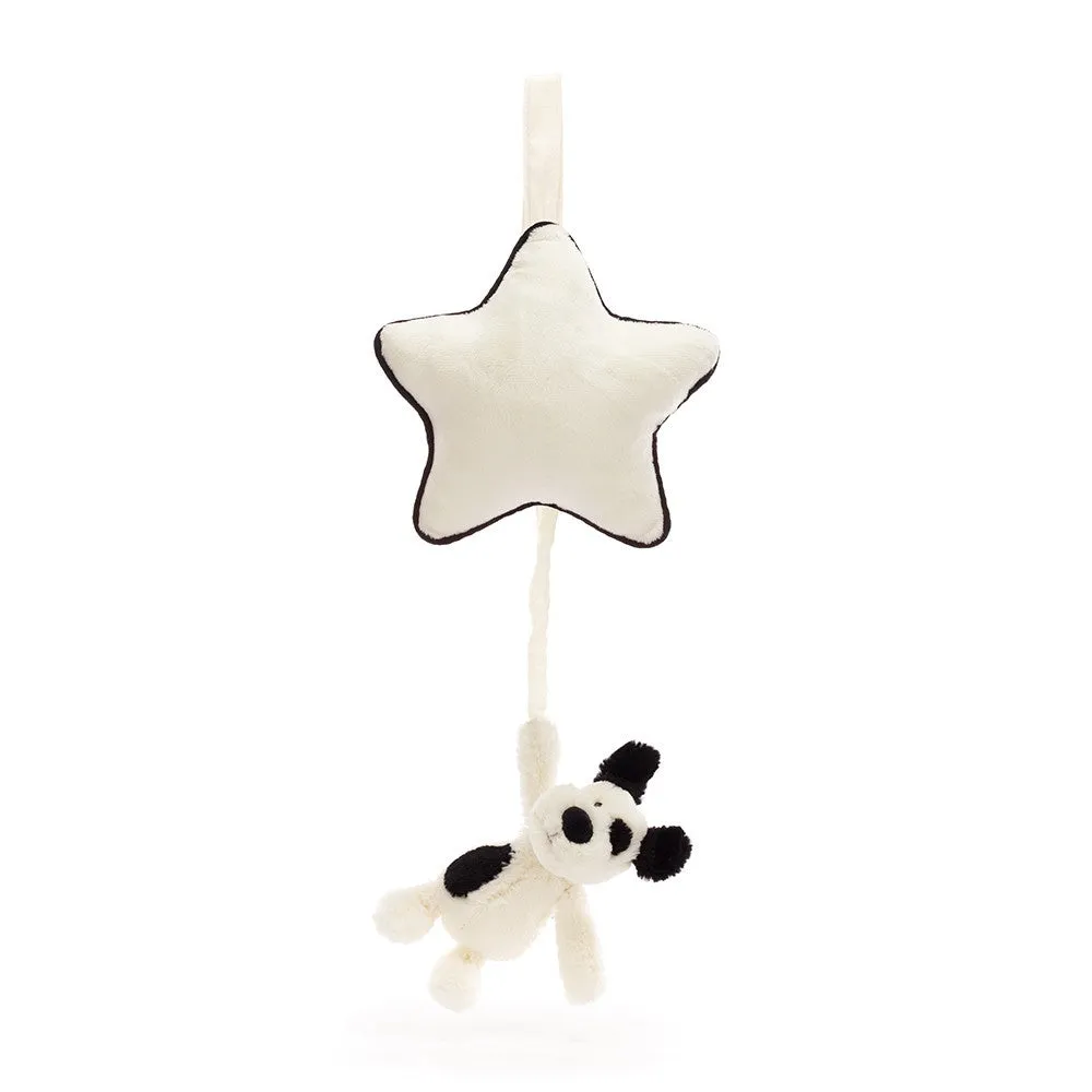 Jellycat Musical Pull Black & Cream Puppy