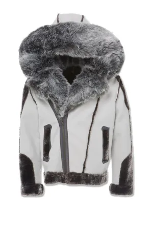 Jordan Craig - El Jefe Shearling Moto Jacket - Light Grey (91590)