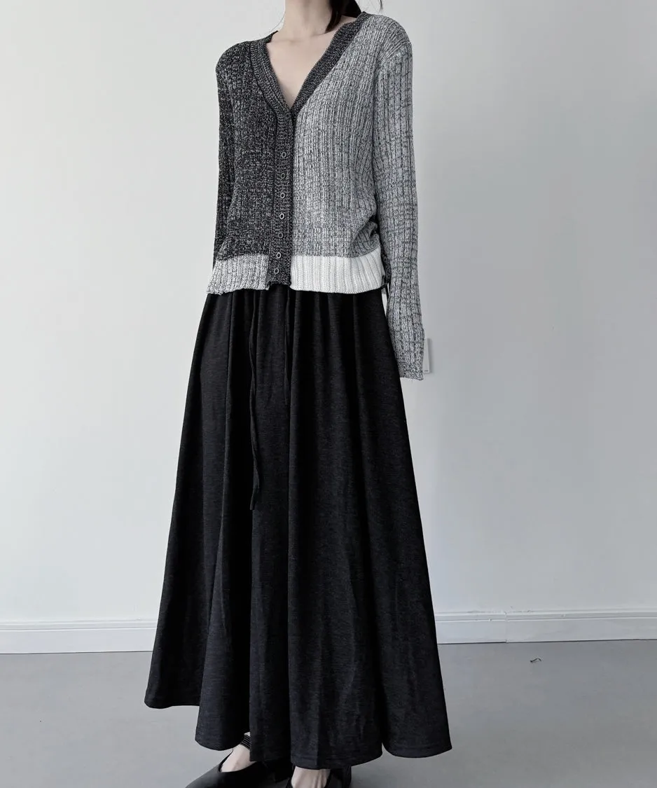 Layered Monochrome Cardigan