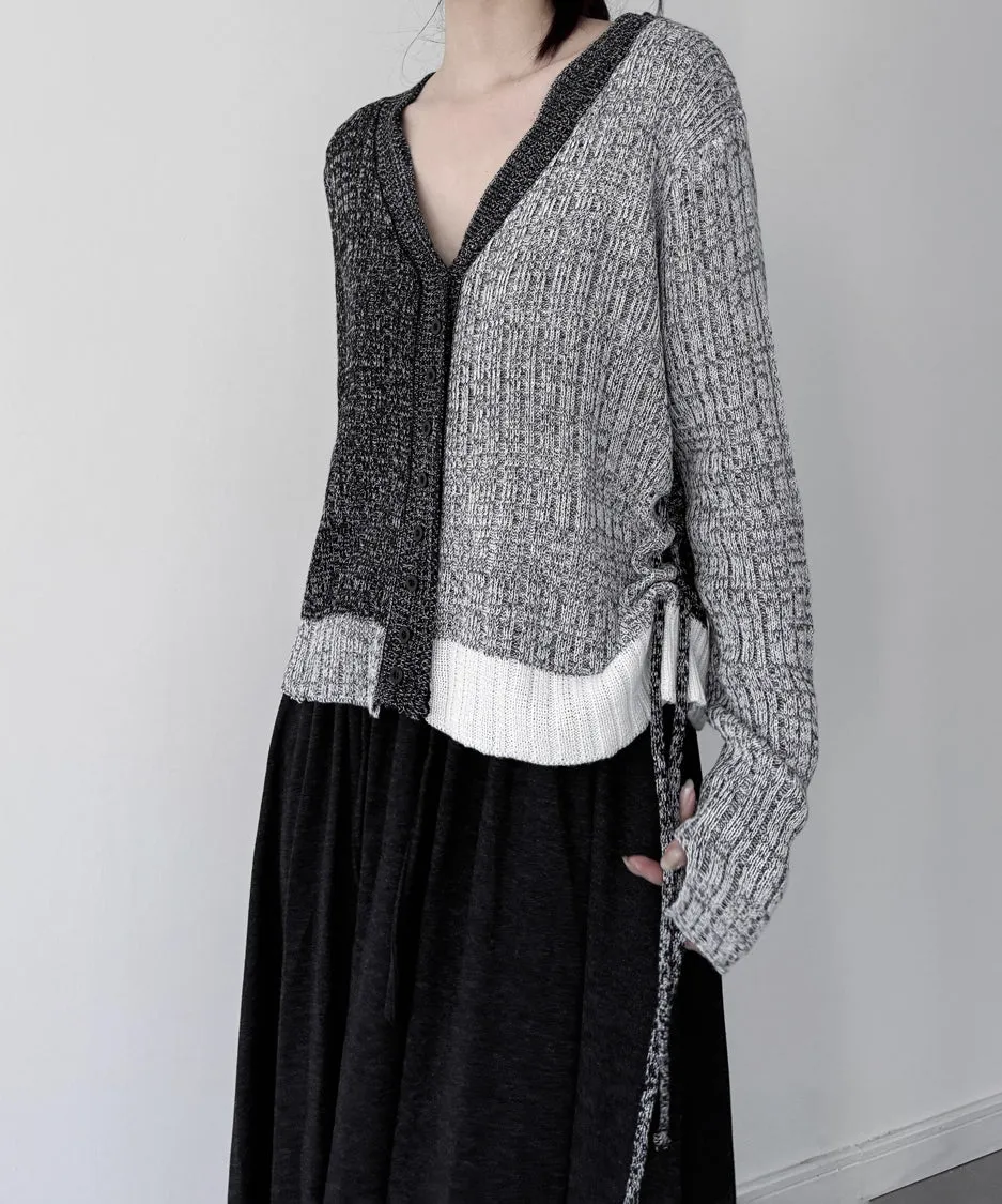 Layered Monochrome Cardigan
