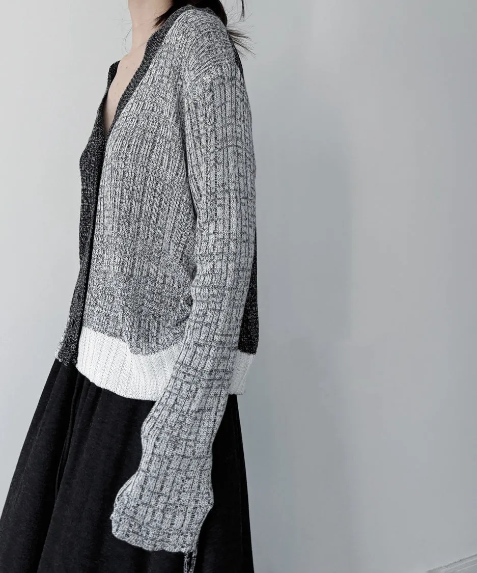 Layered Monochrome Cardigan