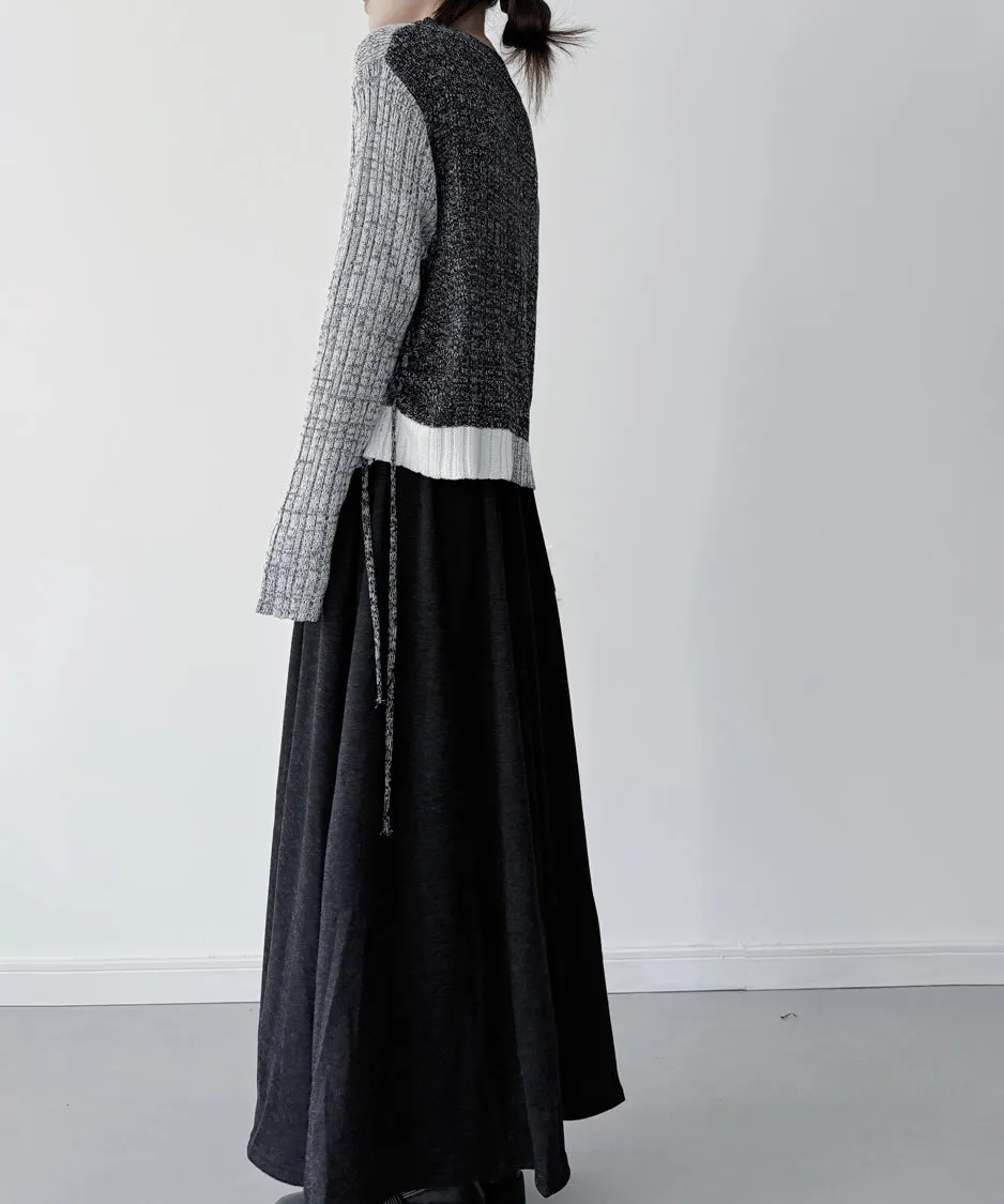 Layered Monochrome Cardigan