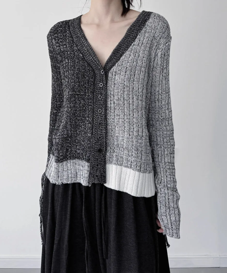 Layered Monochrome Cardigan