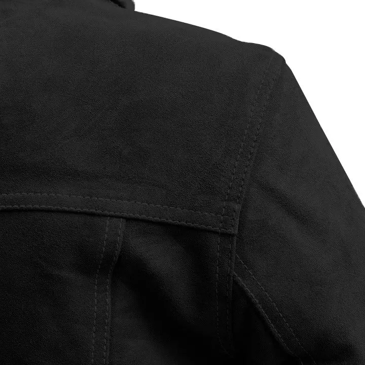 Luke - Men's Faux  Shearling Cow Suede Jacket