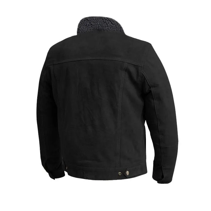 Luke - Men's Faux  Shearling Cow Suede Jacket