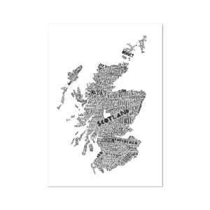 Mapped Out Monochrome Fine Art Print