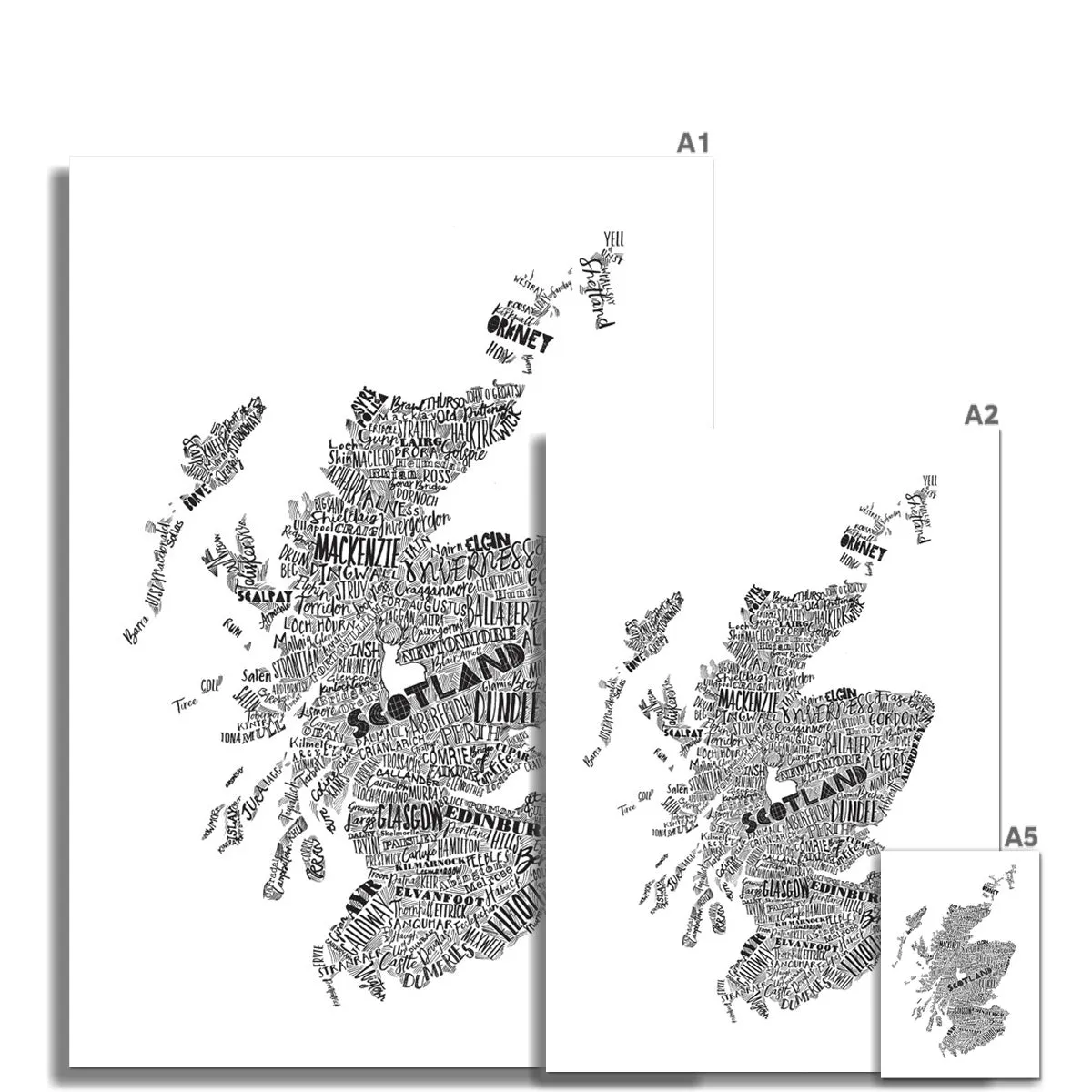 Mapped Out Monochrome Fine Art Print