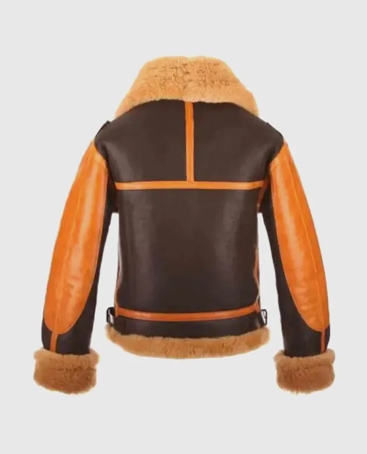Men's RAF B3 Aviator Brown Shearling Jacket