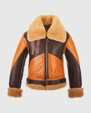 Men's RAF B3 Aviator Brown Shearling Jacket