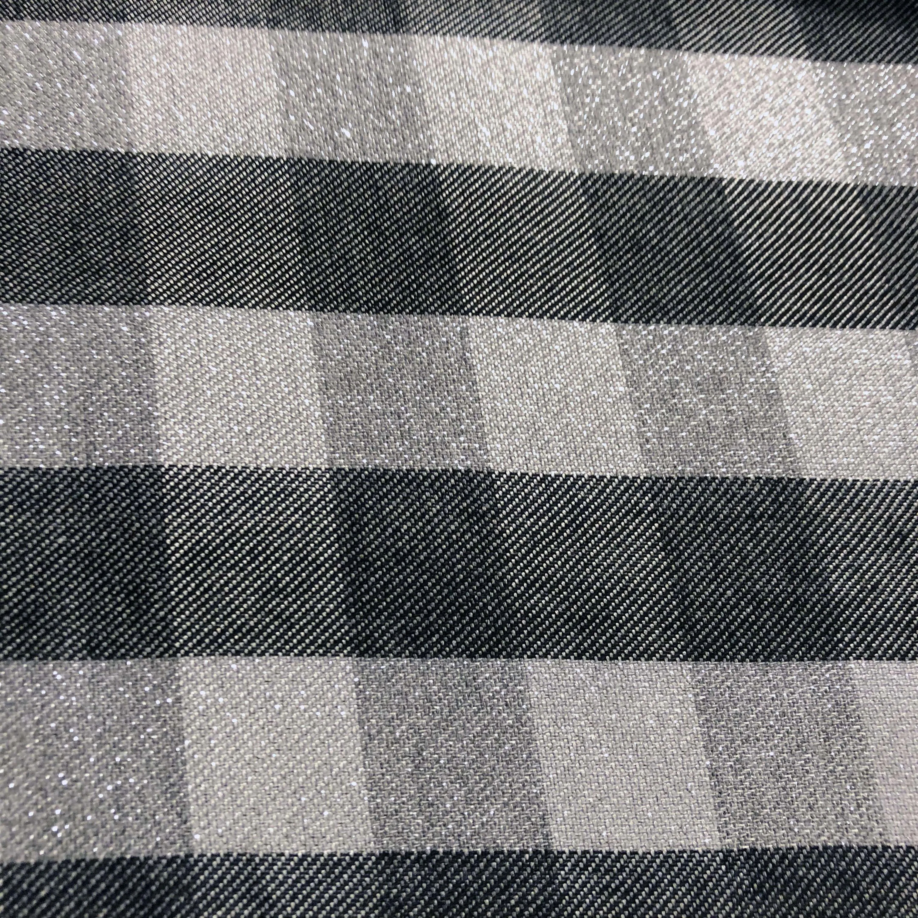 Metallic Gingham Check Viscose Fabric