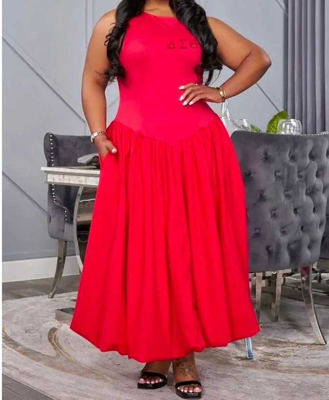 Monochrome Ballon Maxi Dress