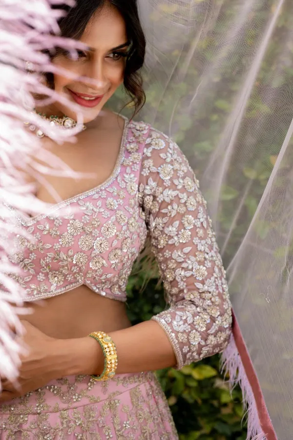 MONOCHROME BRIDAL DESIGNER LEHENGA