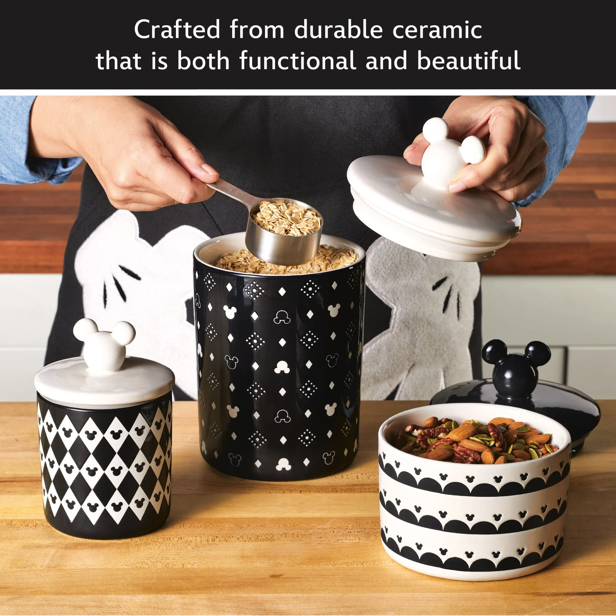 Monochrome Ceramic Canister with Airtight Lid