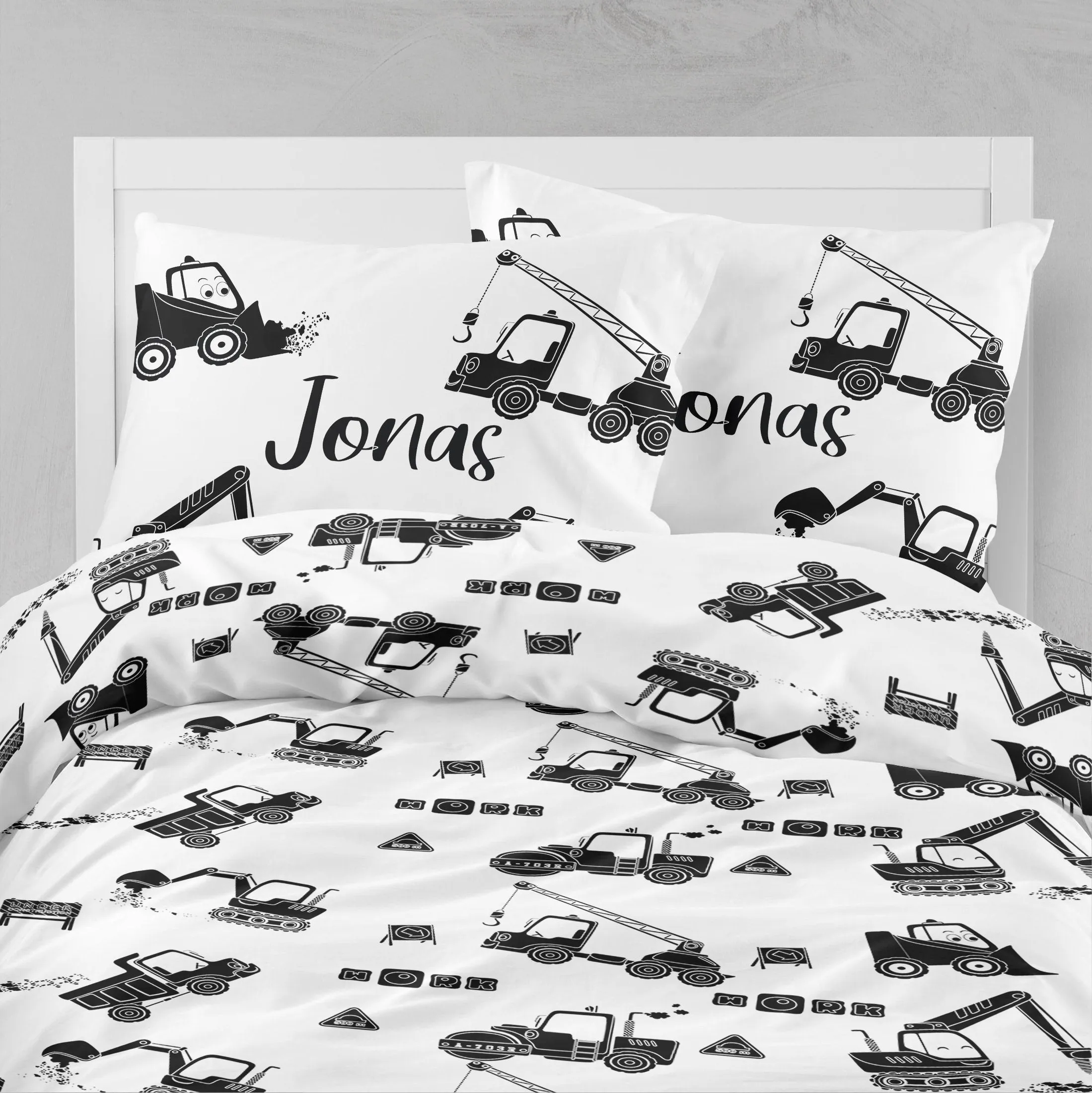 Monochrome Construction Bedding Set