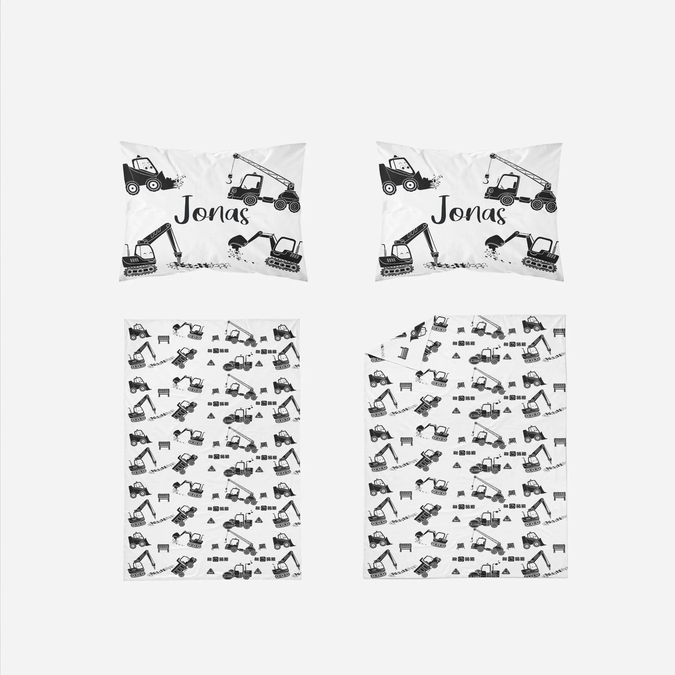 Monochrome Construction Bedding Set