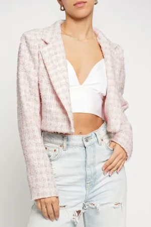 NEW!! Rosie Boucle Tweed Crop Jacket in Pink