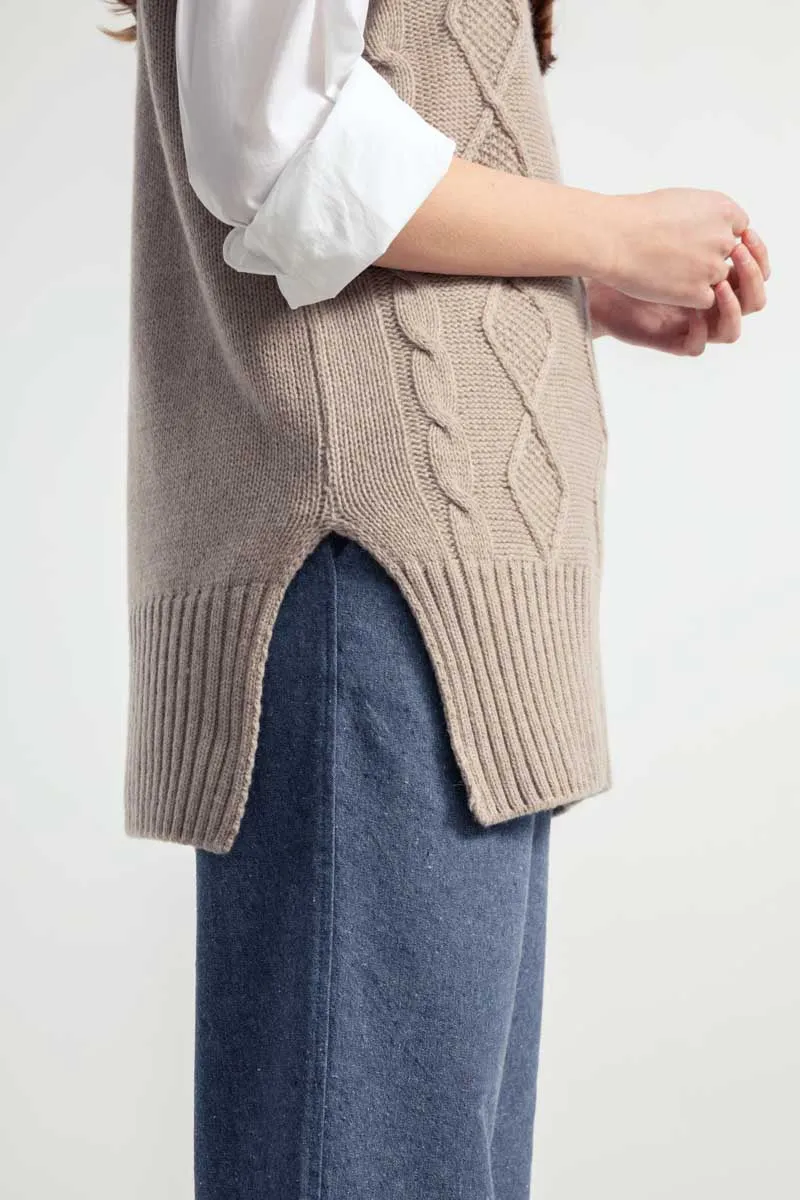 Norma Recycled Wool Vest Beige