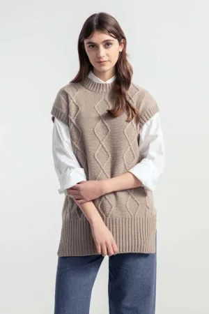 Norma Recycled Wool Vest Beige