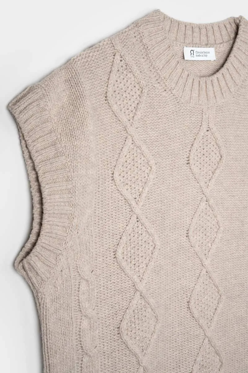 Norma Recycled Wool Vest Beige