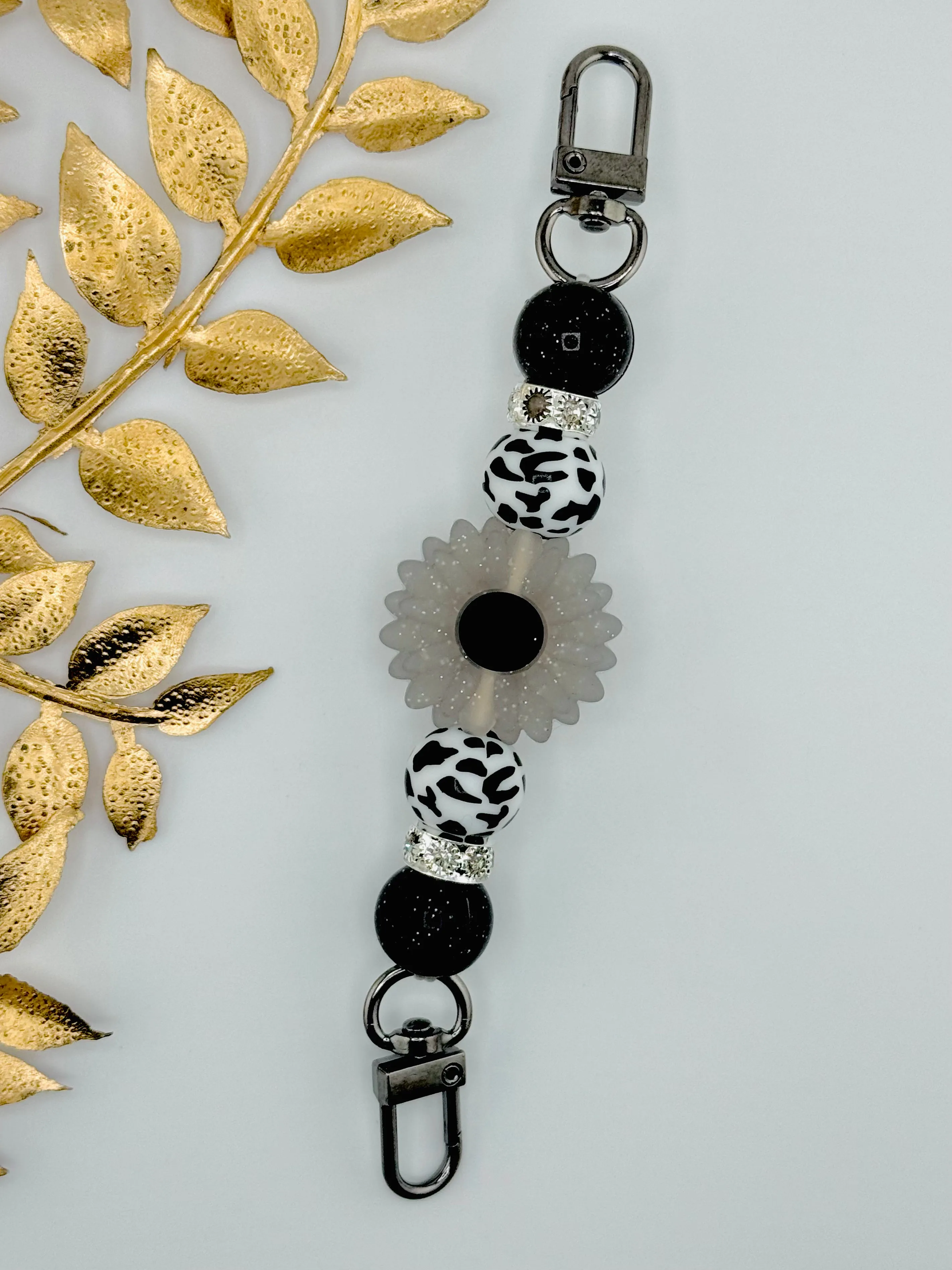 (Pre-Made) E-Reader Strap ~ Monochrome Cow ~ Interchangable