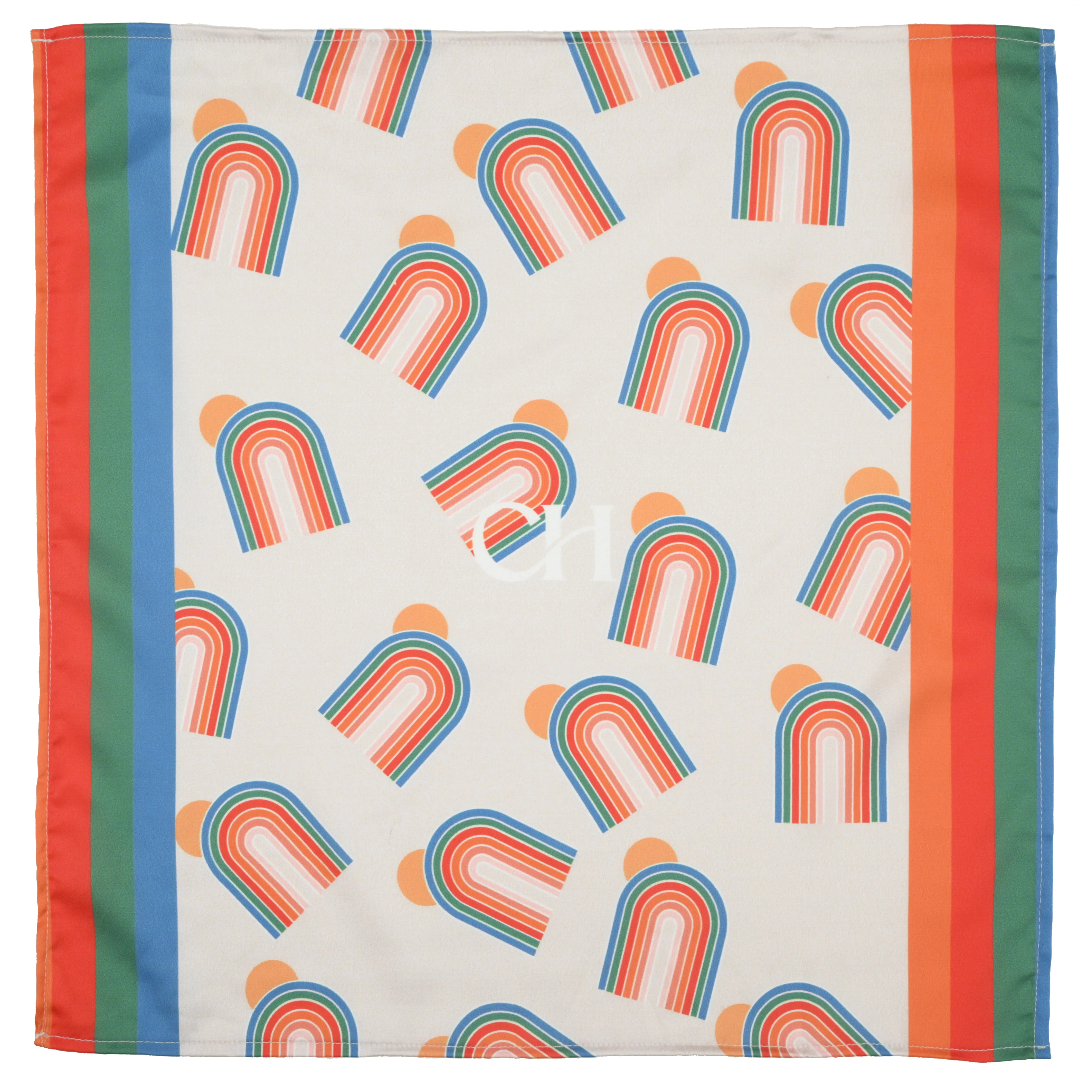 Rainbow Arches Neck Scarf Cum Pocket Square in Premium Soft Satin