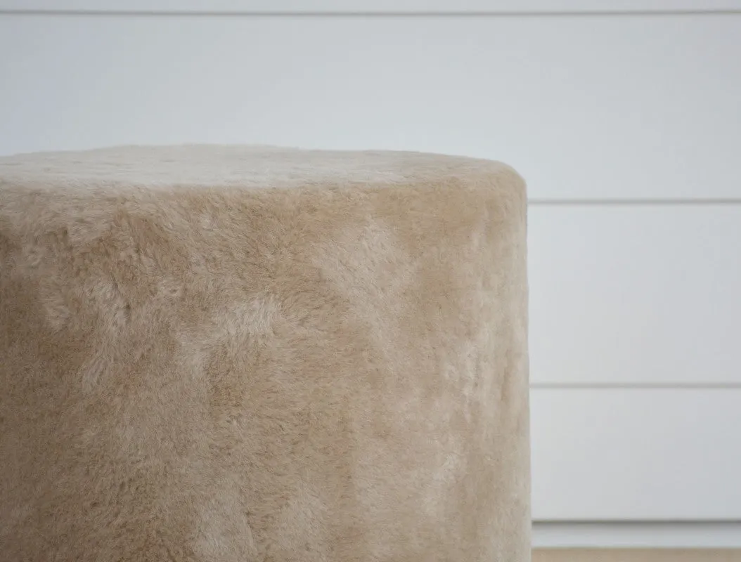 shearling ottoman in napa