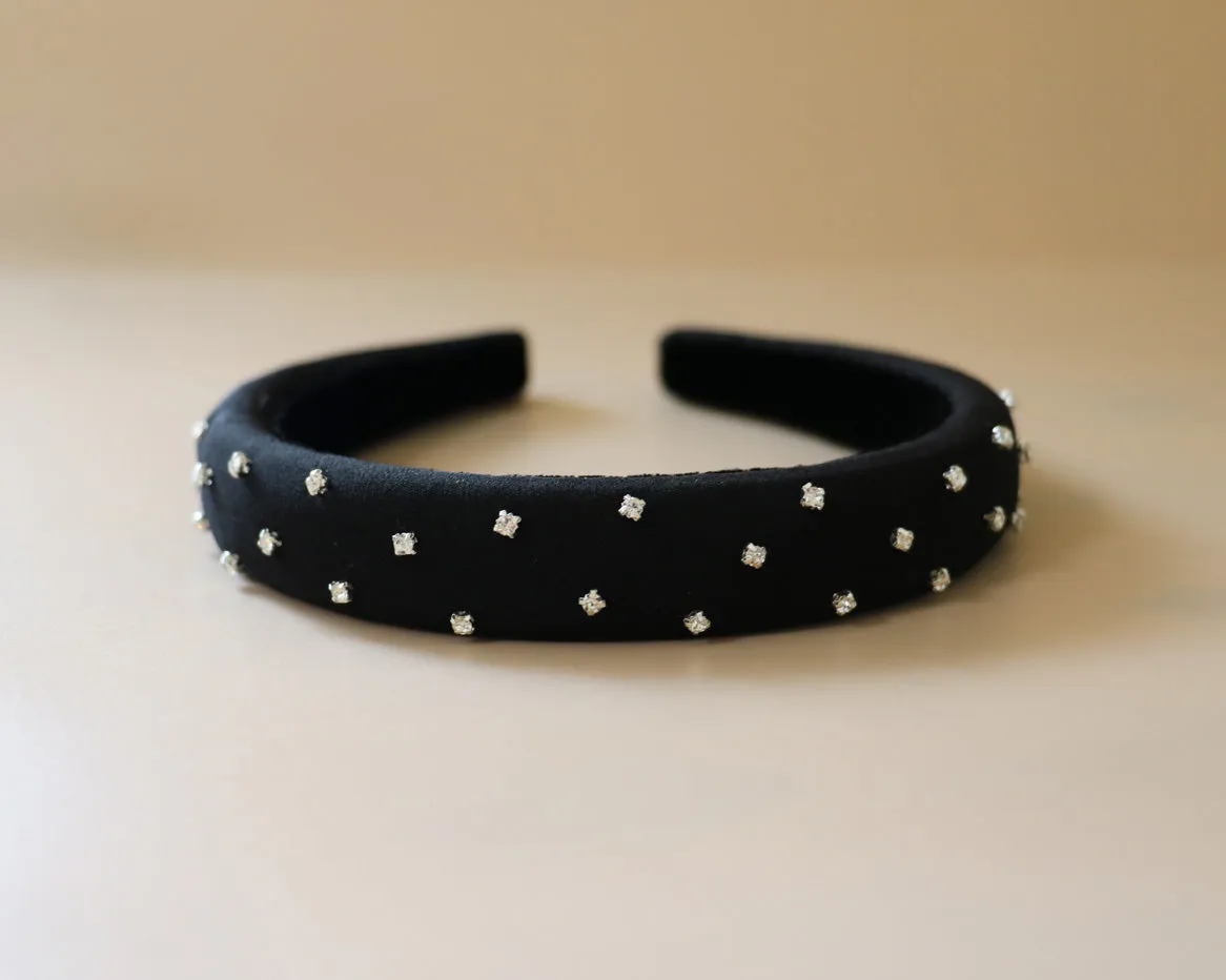 Slender Headband Black Silver 