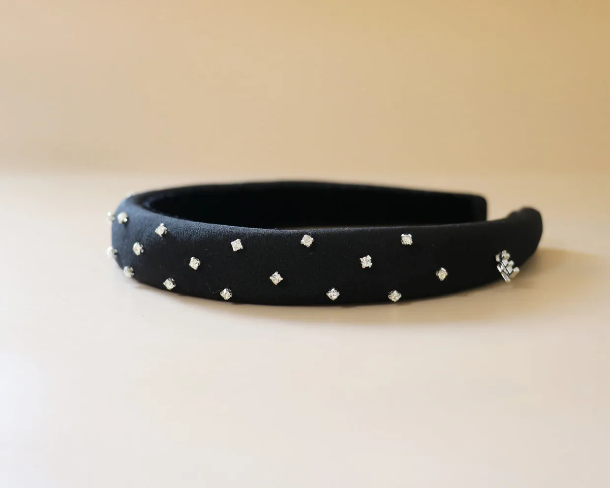 Slender Headband Black Silver 