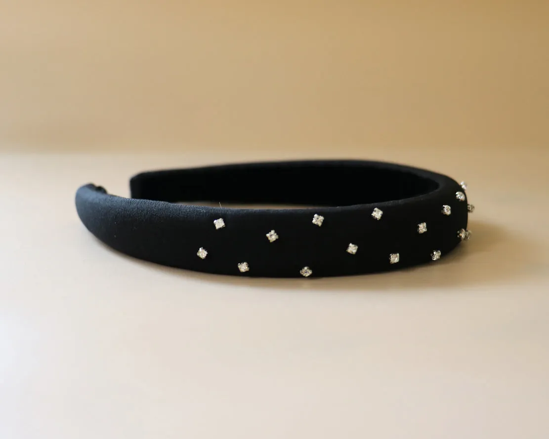 Slender Headband Black Silver 