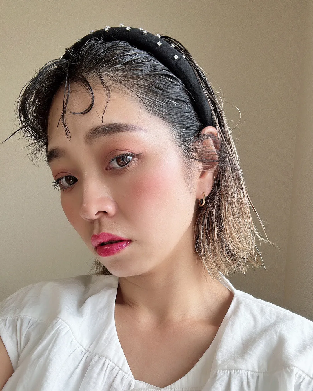 Slender Headband Black Silver 