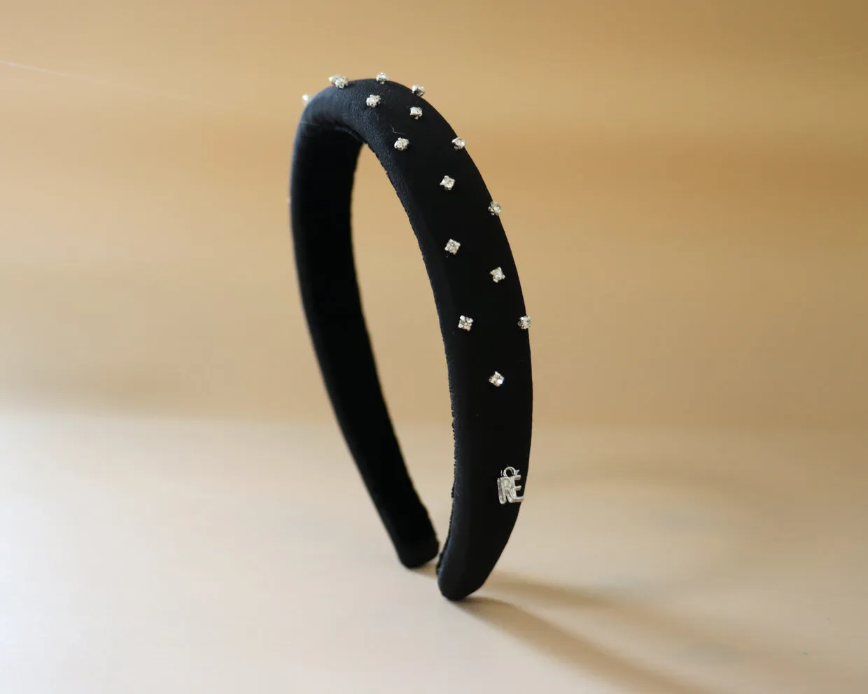 Slender Headband Black Silver 