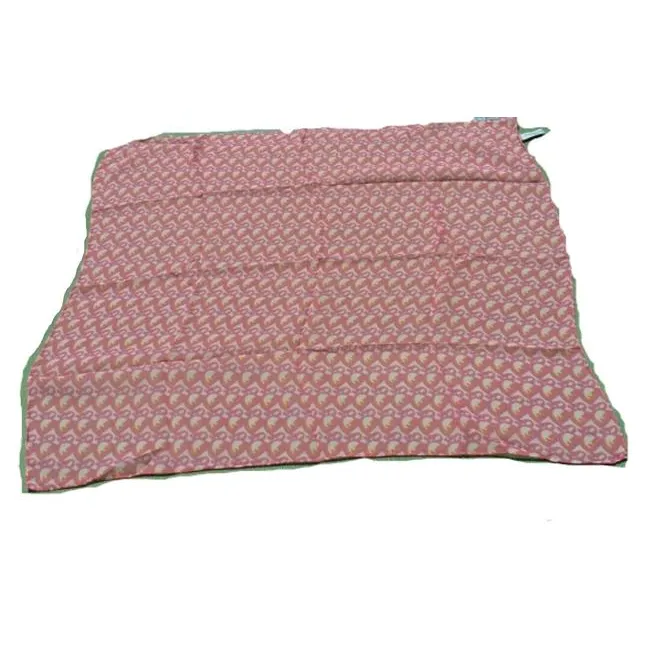 SOLD - Dior Pink White Orange Trotter Logo Print Silk Scarf